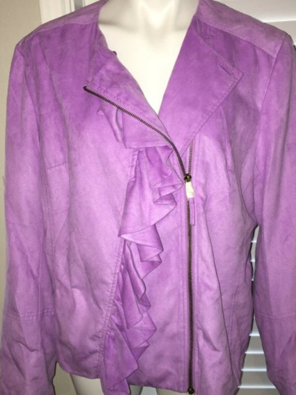 Sam Sambora Purple Ruffled Jacket Large NWT Brcl